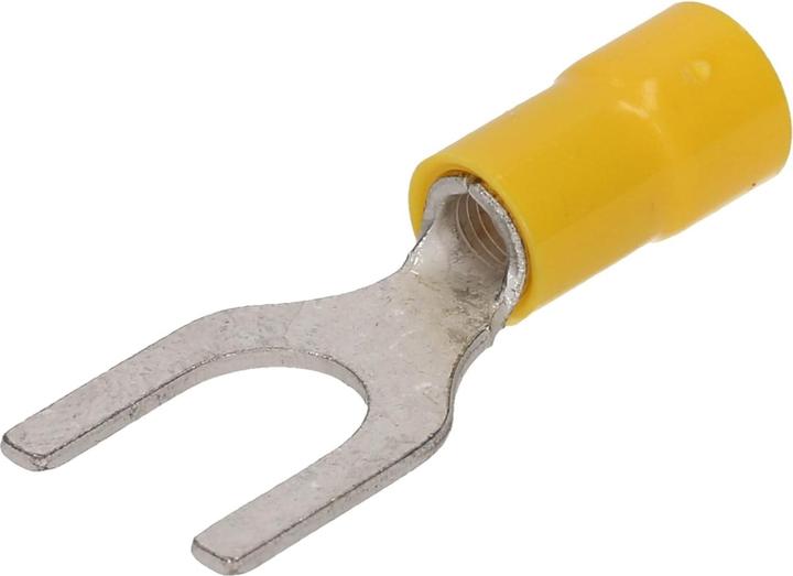 Image du produit Kalitec 10 pièces GKSGU5 Cosses de câble Cosses à fourche 4-6mm² I Jaune partiellement isolées I Collerette