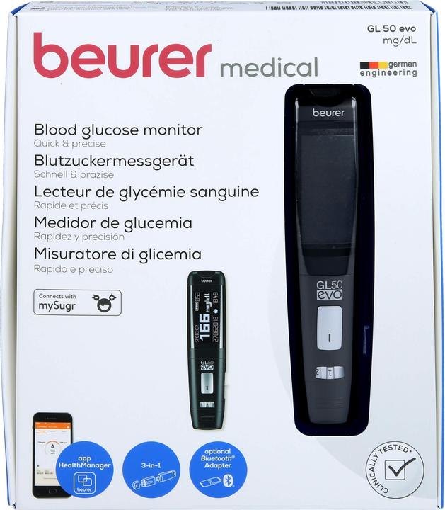 Image du produit Beurer GL 50 evo Noir Lecteur de glycémie mgdL (Glucomètre)