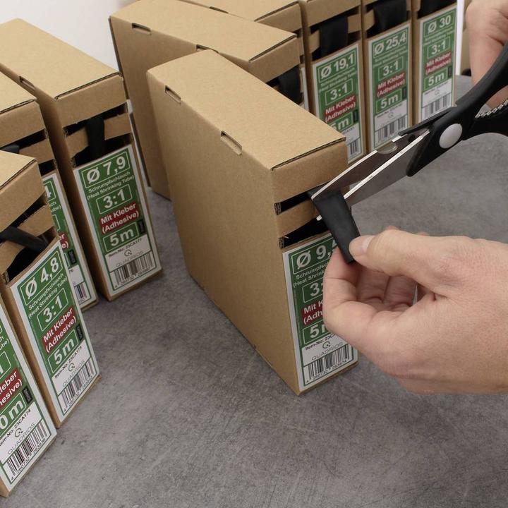 Actual product image Quadrios 23CA172 Heat shrink tubing with adhesive black Shrink ratio:3:1 10 m (1 x)
