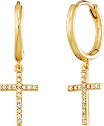 Immagine prodotto Engelsrufer Orecchini a cerchio placcati oro Croce con zirconi ERE-LILCROS-ZGC (Argento 925)