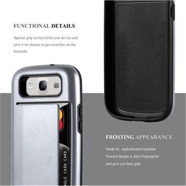 Image du produit Cadorabo Étui de protection hybride avec compartiment pour carte (Samsung Galaxy S3 Neo, Samsung Galaxy S3)