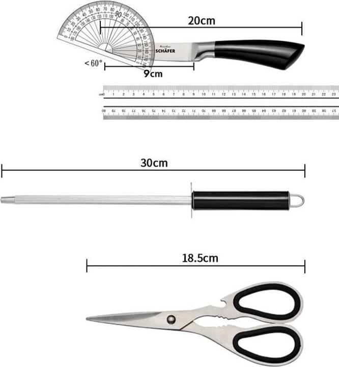 Produktbild Schäfer IT-Systems Messer Set Messerblock Kochmesser-Set Messerhalter Messerständer