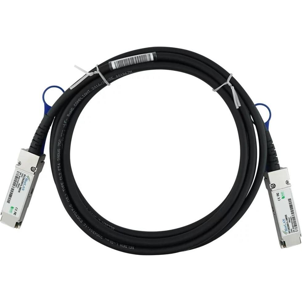 BlueOptics QSFP28-DAC-5M kompatibles BlueLAN DAC QSFP28 SC282801L5M26, Transceiver, Schwarz
