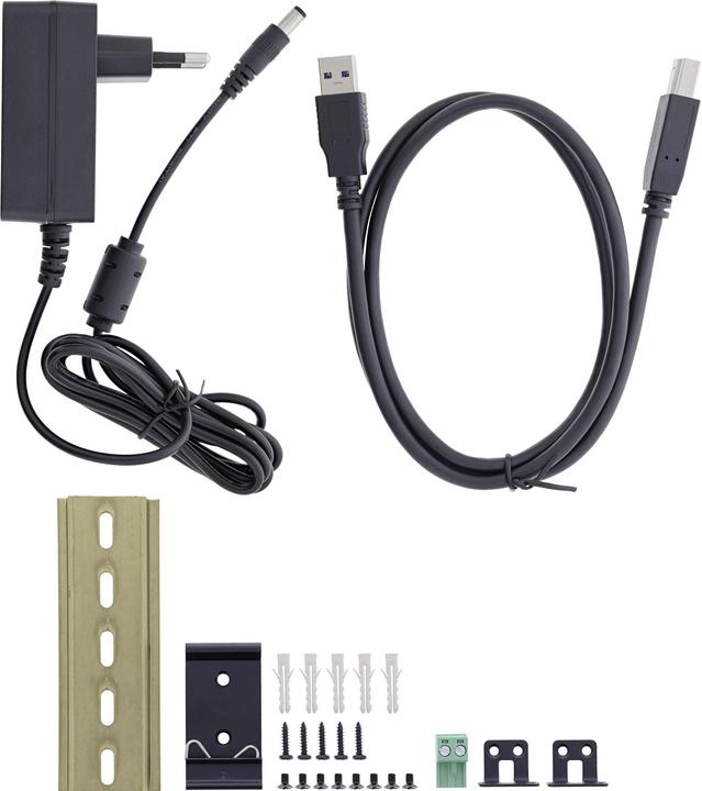 Produktbild InLine ® USB 3.2 Gen.1 Industrie-Hub, 4 Port, Aluminiumgehäuse, mit Netzteil (USB-C, 4 Ports)