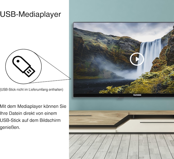 Actual product image Telefunken XF32N750M-W TV 32 inch Full HD LED TV with triple tuner, white (32", LED, Full HD, 2024)