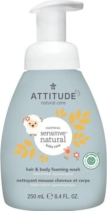 Image du produit Attitude Lavage moussant naturel pour le corps et les cheveux des bébés à la peau sensible