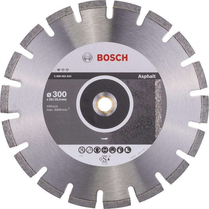 Produktbild Bosch Professional Zubehör Diamanttrennscheibe Standard for Asphalt, 300 x 20,00/25,40 x 2,8 x 8 mm