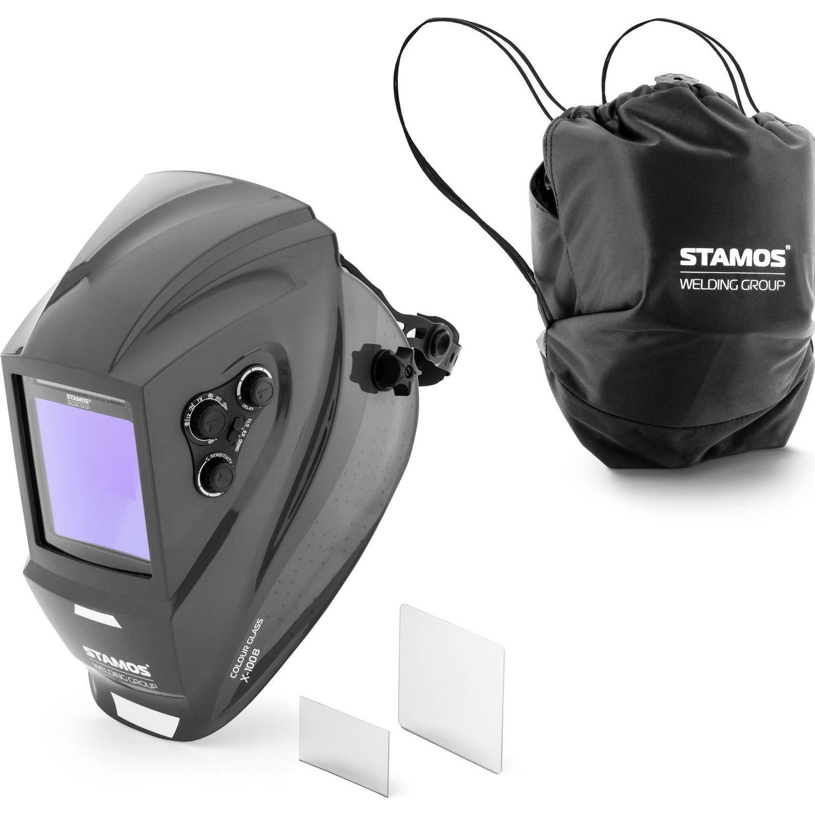 Thumbnail - Stamos, Schutzbrille + Gesichtsschutz, Schweisshelm COLOUR GLASS X-100B automatischer Schweisshelm farbiges Sichtfeld