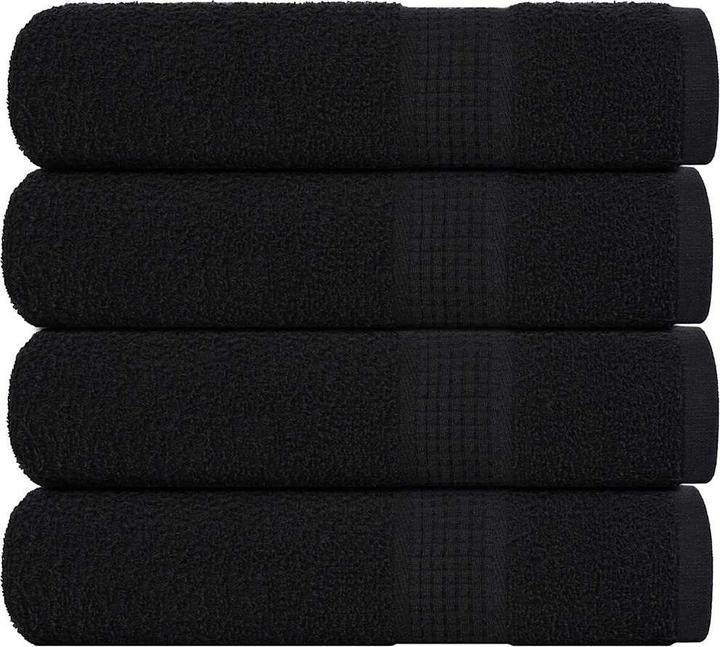 Image du produit vidaXL Serviettes 4 pcs. Noir 50x100 cm 360 g/m² 100% coton Serviette de bain (50 x 100 cm)