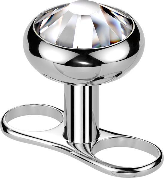 Immagine prodotto Star Piercing Ancora dermica a filo interno argento a due fori con cristallo argento (senza ottone, Titanio G23)
