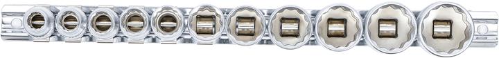 Produktbild BGS Steckschlüssel-Einsatz-Satz, Zwölfkant Antrieb Innenvierkant 10 mm (3/8") Zollgrössen 11-tlg.