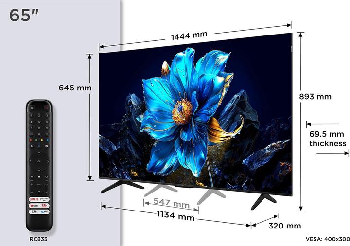 Immagine prodotto TCL P79K 65P79K Fernseher 165 1 cm (65 ) 4K Ultra HD Smart-TV WLAN Metallisch 430 cd/m2 (65", QLED, 4K)