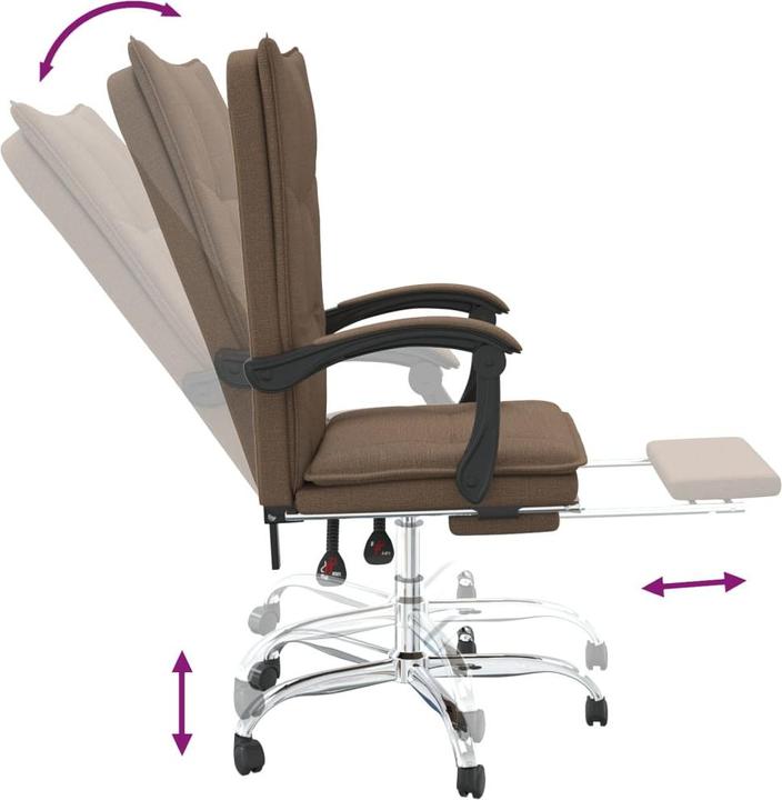 Immagine prodotto vidaXL Bürostuhl mit Liegefunktion (46.50 - 56 cm)