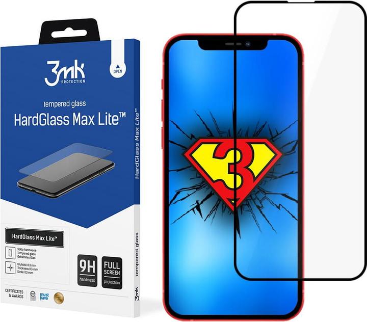 Actual product image 3MK HardGlass Max Lite for iPhone 13 Pro Max Black (1 pcs., Apple iPhone 13 Pro Max, Apple iPhone 14 Plus)