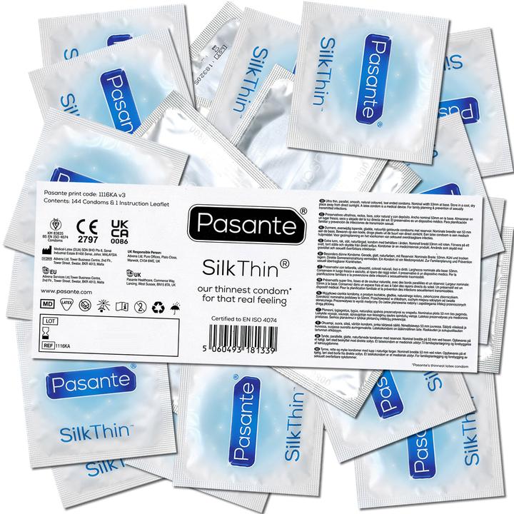 Actual product image Pasante Silk Thin Condoms - 144 Pcs (144 pcs.)