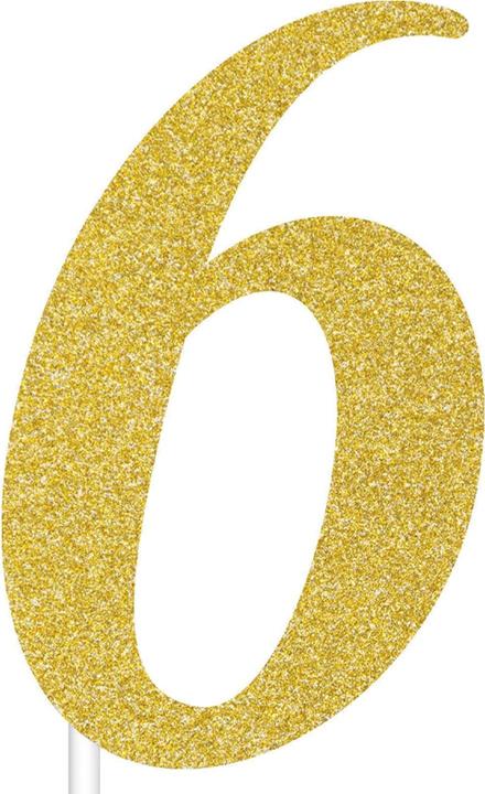 Immagine prodotto Creative Party Number 6 Glitter Cake Topper