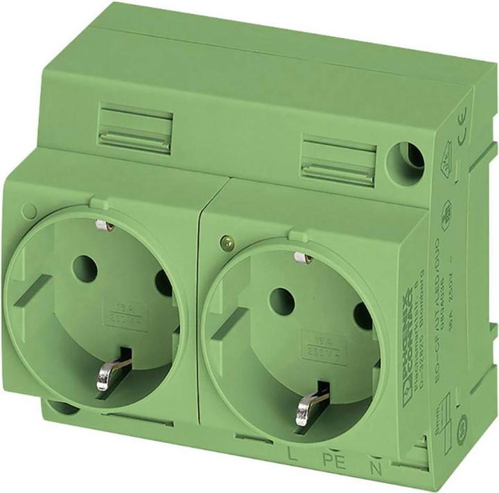 Actual product image Phoenix Contact Control cabinet socket outlet double socket outlet for top hat rail