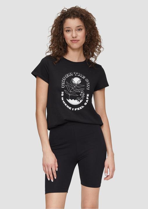 Produktbild S.Oliver T-Shirt Baumwoll-T-Shirt mit Frontprint und Rippblende (XS)