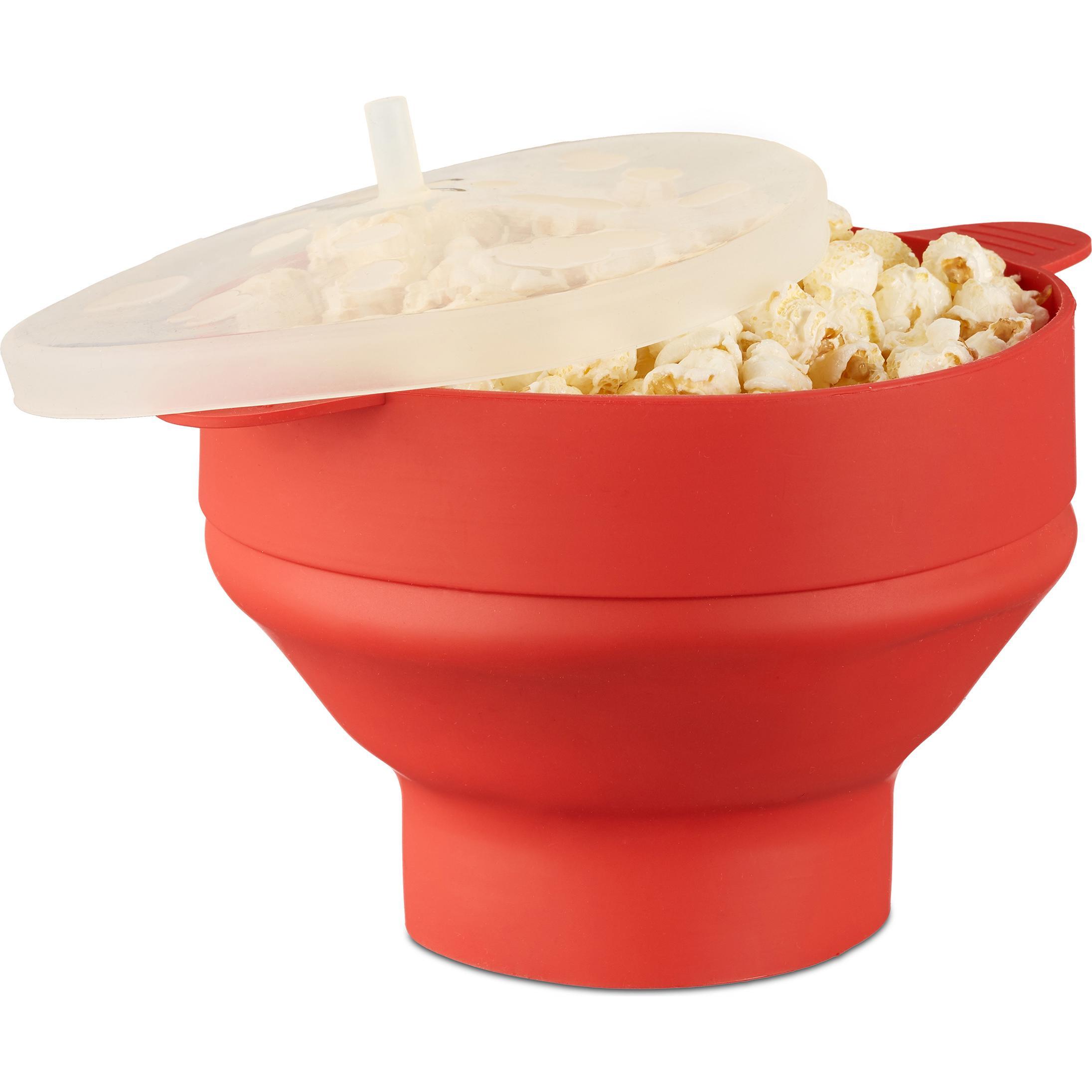 Relaxdays Popcorn maker per microonde, Fun kitchen, Rosso