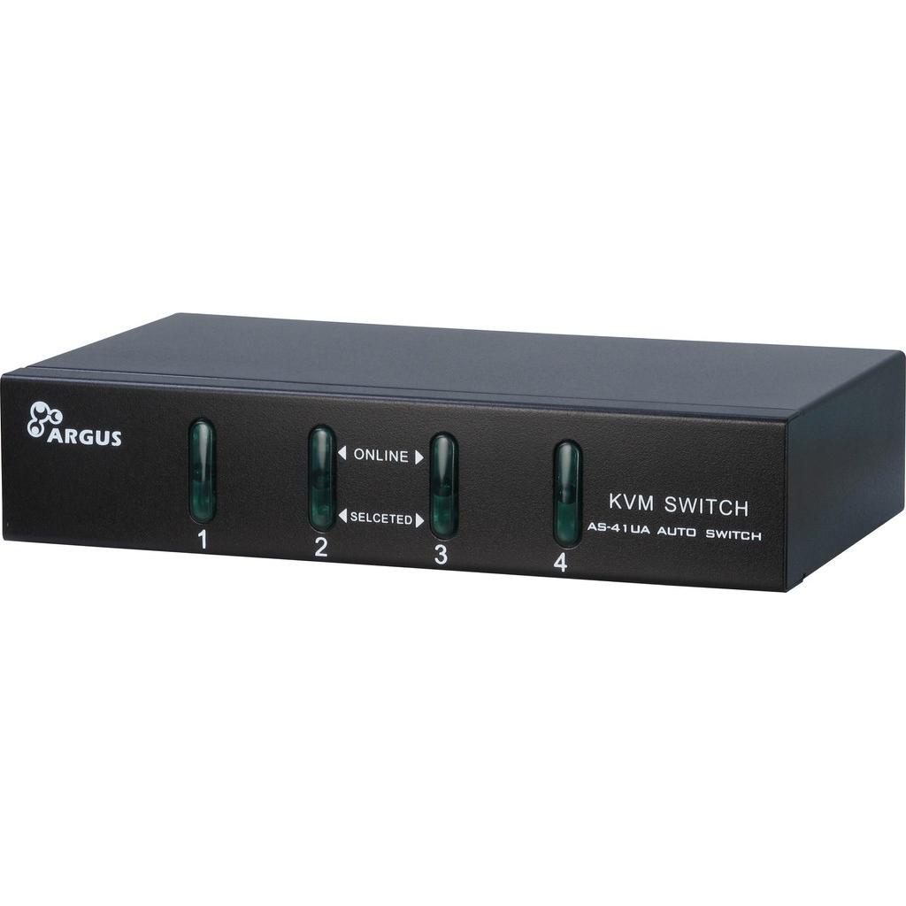 Intertech 4-Port KVM-Switch, VGA USB, KVM Switch, Schwarz