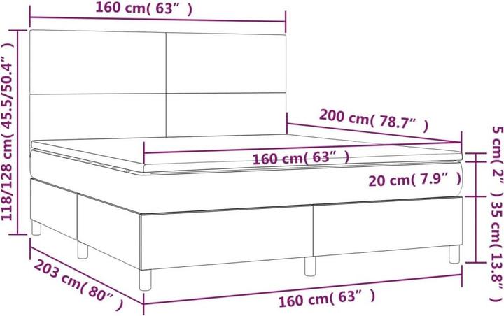 Produktbild vidaXL Boxspringbett (160 x 200 cm)
