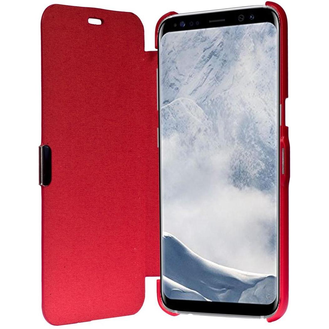 König Design Flip Cover Schutzhülle Slim Case Handyhülle Bookstyle für Samsung Galaxy S8 Rot (Samsung Galaxy S8+), Smart...