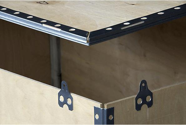 Actual product image Durbiano srl Wooden folding box, with runners, LxWxH 1180 x 780 x 750 mm, 1+ items. (1 x)