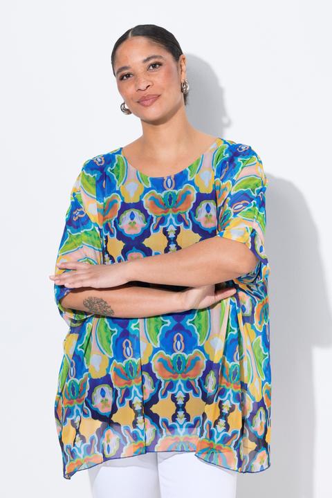 Immagine prodotto Miamoda Mesh-Bluse, oversized, Alloverdruck, blickdichtes Top (46, 48)