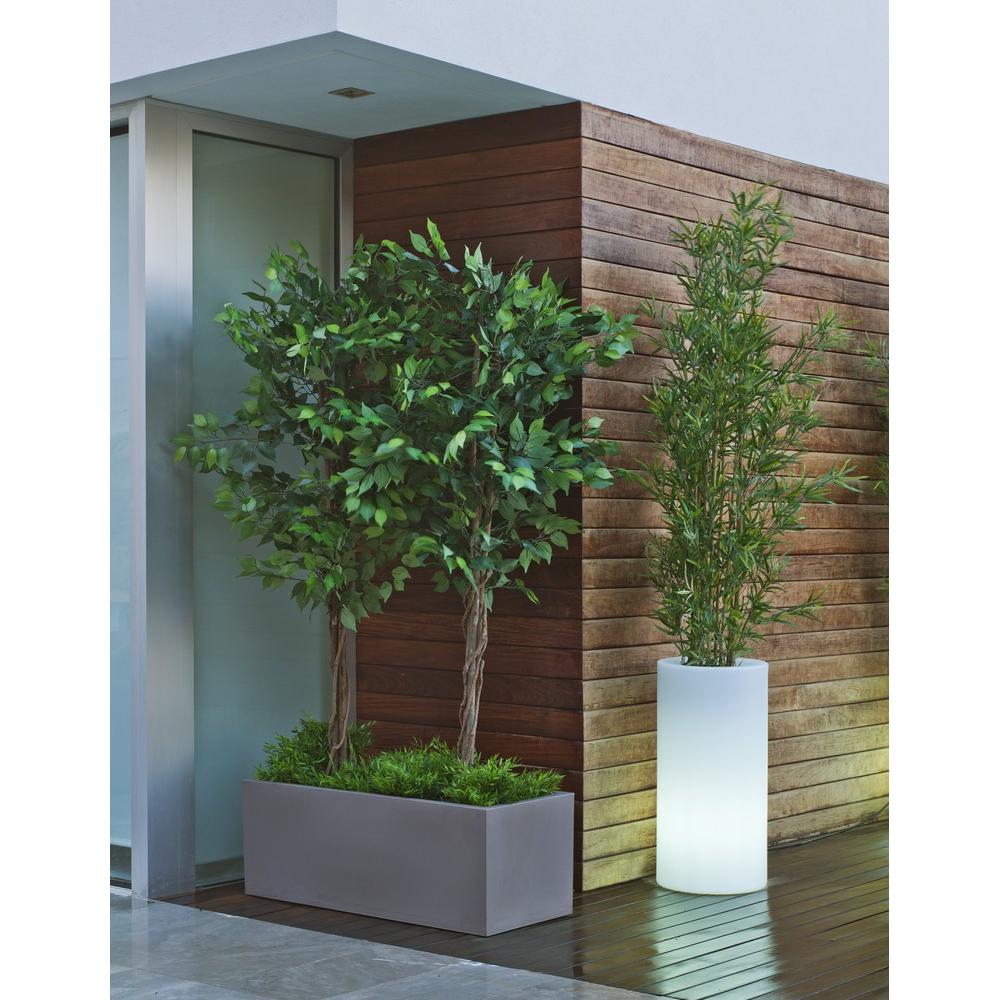 Thumbnail - Newgarden, Gartenbeleuchtung, JARA 100 Pflanzengefäss XXL gross eckig 100x40x36cm taupe 61L mit Wasserspeicher outdoor