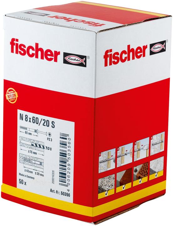 Image du produit Fischer Tampon à clouer N 8x60/20 S