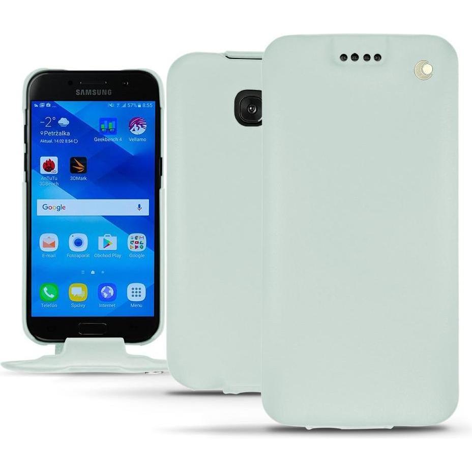 Noreve Lederschutzhülle vertikal (Samsung Galaxy A3 (2017)), Smartphone Hülle, Blau