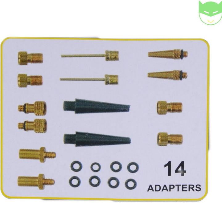 Actual product image Dunlop Bicycle valve adapter set 14 pieces (Valve adapter set)