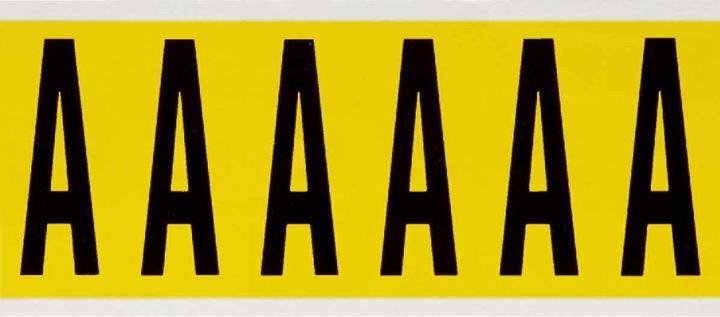 Produktbild Brady 3450-A, B-499, Nylongewebe, Buchstabe A, Schwarz auf Gelb, 38 x 89mm, Schrifth. 75mm(25 K. á