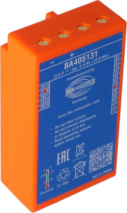 Actual product image AccuCell Battery HBC BA405130 HBC BA405131 HBC BA4051L1 Battery for HBC radio remote control Technos A (6400 mAh, 3.70 V)