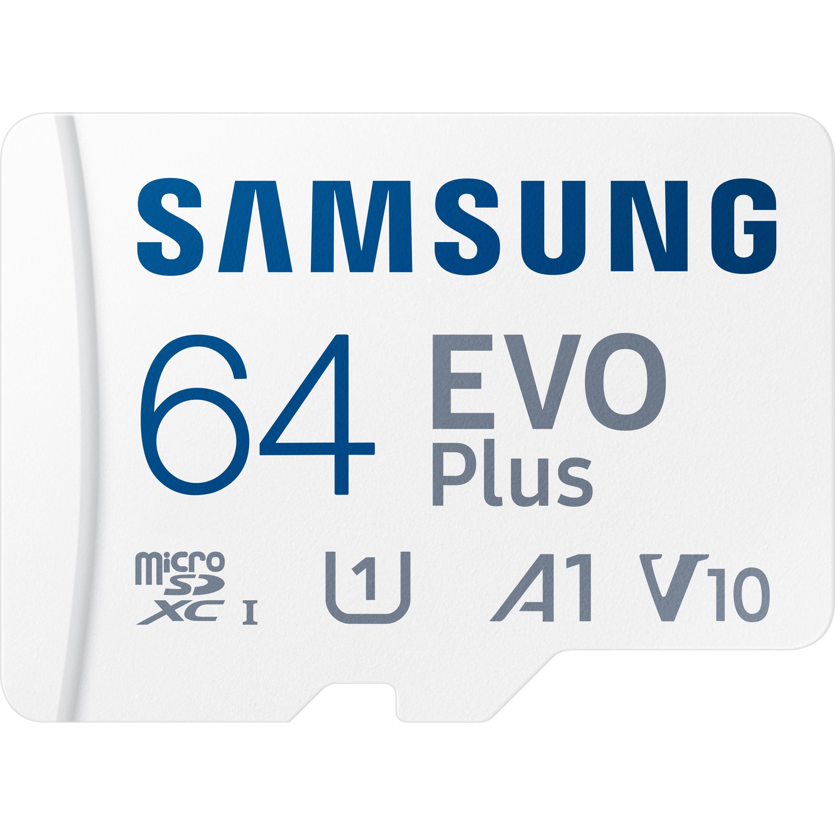 Samsung Evo Plus (64 GB, microSDXC, U1, UHS-I), Speicherkarte, Weiss