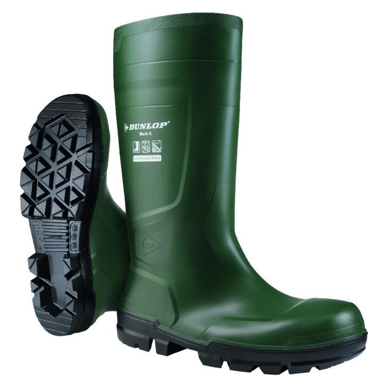 Dunlop, Mannen, Rubberen Laarzen, Werklaarzen Work-it Volledige Veiligheid, S5/Sr/Lo/Lg, Pvc, Maat 40, Zwart, Zwart, (40)