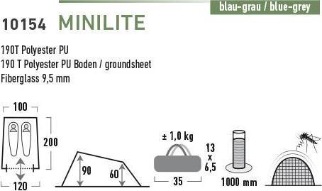 Actual product image High Peak Minilite (Dome tent, 1 kg, 2 persons)