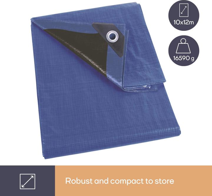 Actual product image Perel Tarpaulin - Blue/Black - Super Strong (10 x 12 m)