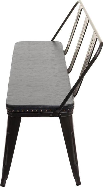 Produktbild Swisshandel24 3er Sitzbank, Garderobenbank Esszimmerbank, Kunstleder Chesterfield Industrial Gastronomie schwarz-g (153 cm)