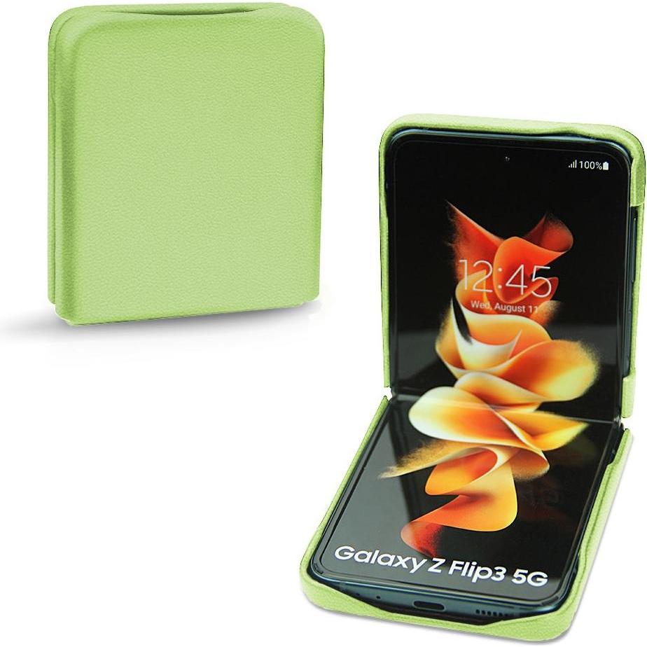 Noreve Lederschutzhülle (Samsung Galaxy Z Flip3), Smartphone Hülle, Grün