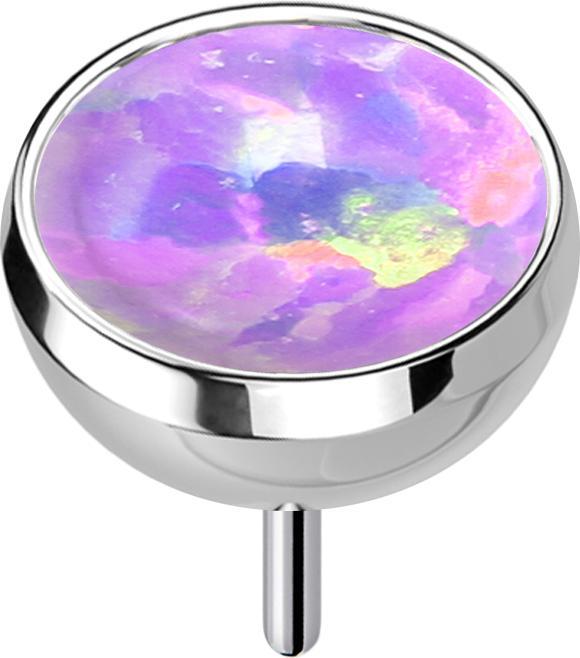 Image du produit Star Piercing Threadless demi-sphère argentée avec opale violette (Titane, sans laiton)