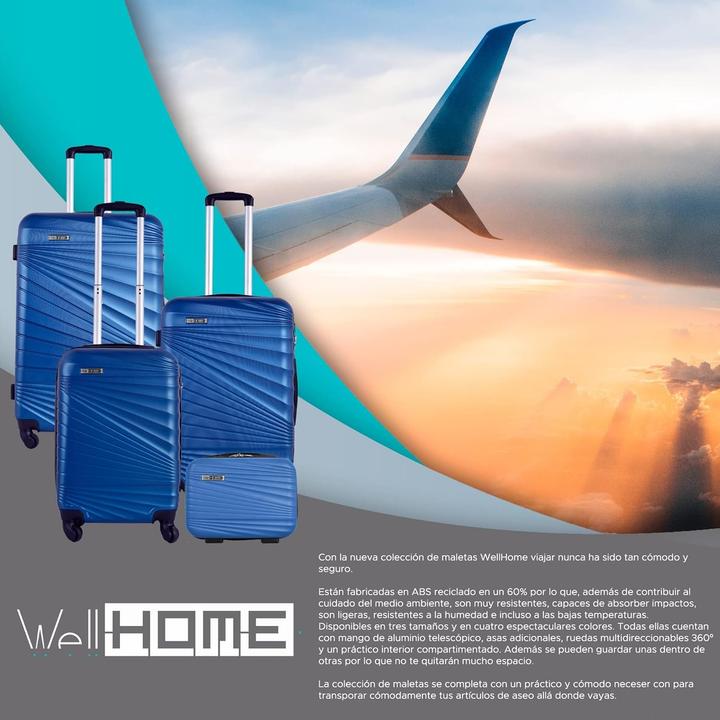 Produktbild Well Home Robuste 4-teilige Hartschalen-Kofferset mit Teleskopgriff und 360°-Rollen