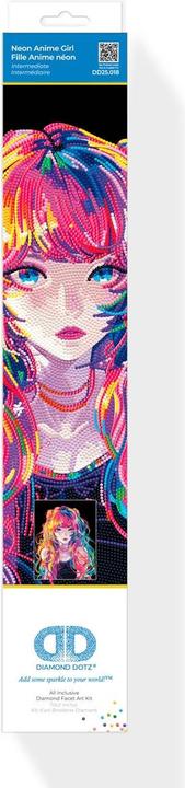 Actual product image Diamond Dotz Diamond Painting Neon Anime Girl