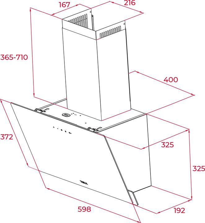 Actual product image Teka DVN 64030 TTC Ceiling built-in White ³/h C (Flat-screen hood)