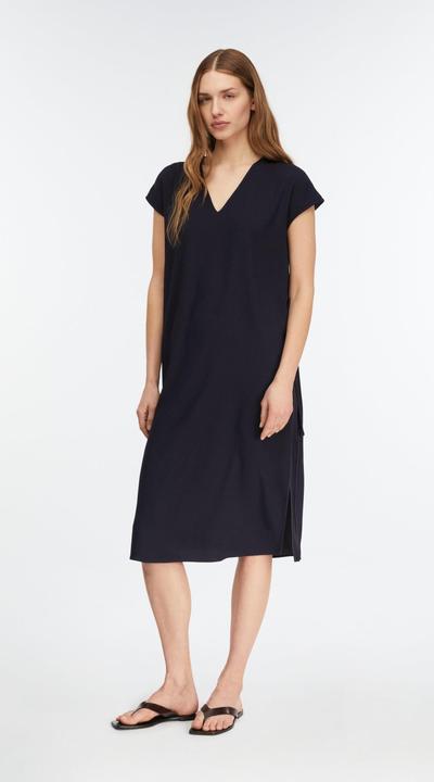 Image du produit Comma Viskose-Crêpe-Kleid mit dekorativen Riemendetails (36)