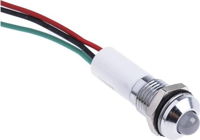 Produktbild RS PRO 8mm vorsteh verchro LED Drähte 3farb 24V