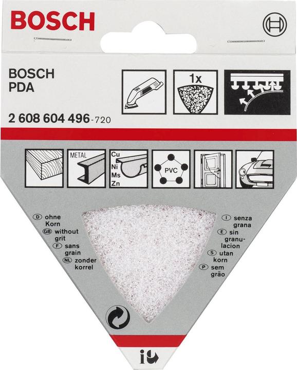 Produktbild Bosch Professional Zubehör Reinigungsvlies für Dreieckschleifer, 93 mm, ohne Korn (ohne Korn)