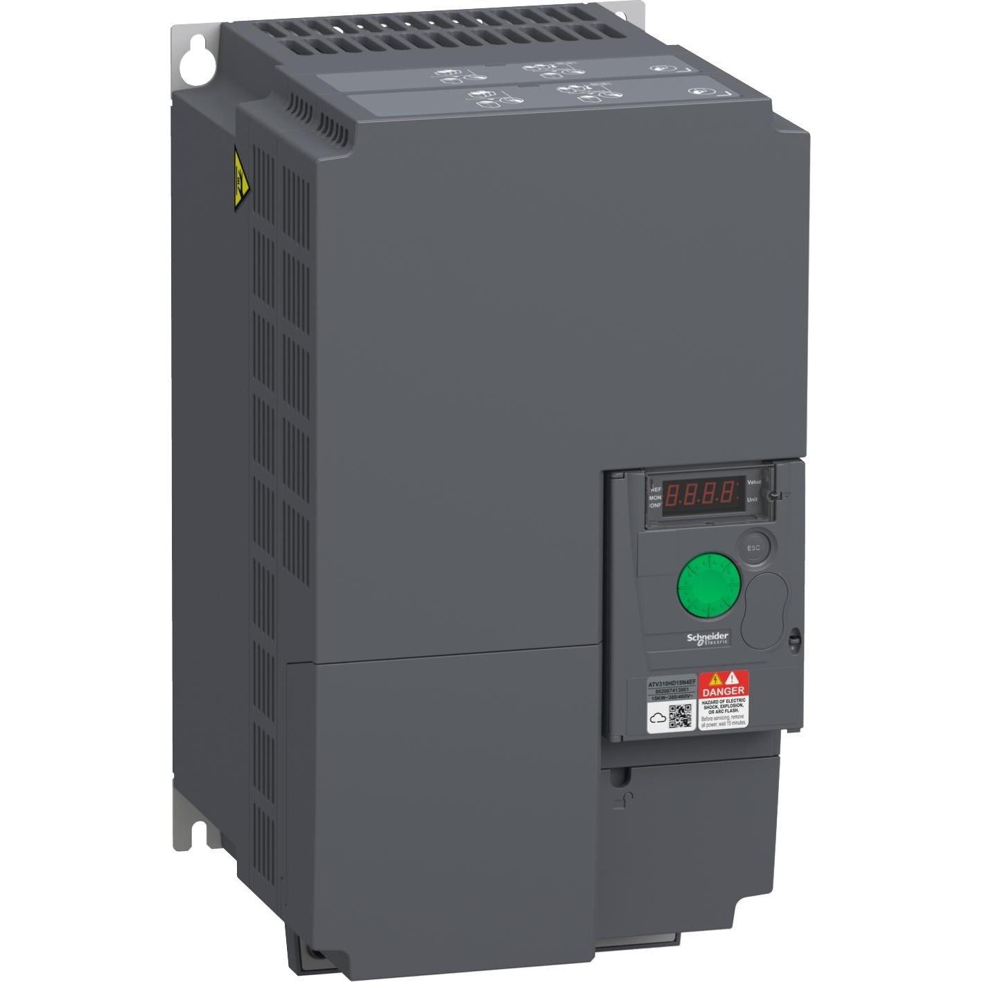Schneider, Convertitore di frequenza, Inverter Easy Altivar 310, 15kW, 380-460V AC, trifase, con filtro ATV310HD15N4EF