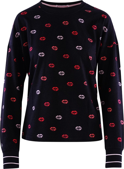 Actual product image Pj Salvage Pyjama top "Be mine" black/small patterned (40)