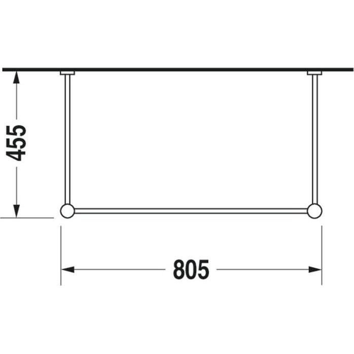 Thumbnail - Duravit, Waschbeckenunterschrank, Metallkonsole VERO höhenverst. +50mm chr f WT 032985 (80.5 x 45.5 x 78 cm)